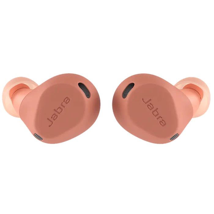 Jabra Elite 8 Active Gen 2 headphones in coral color.