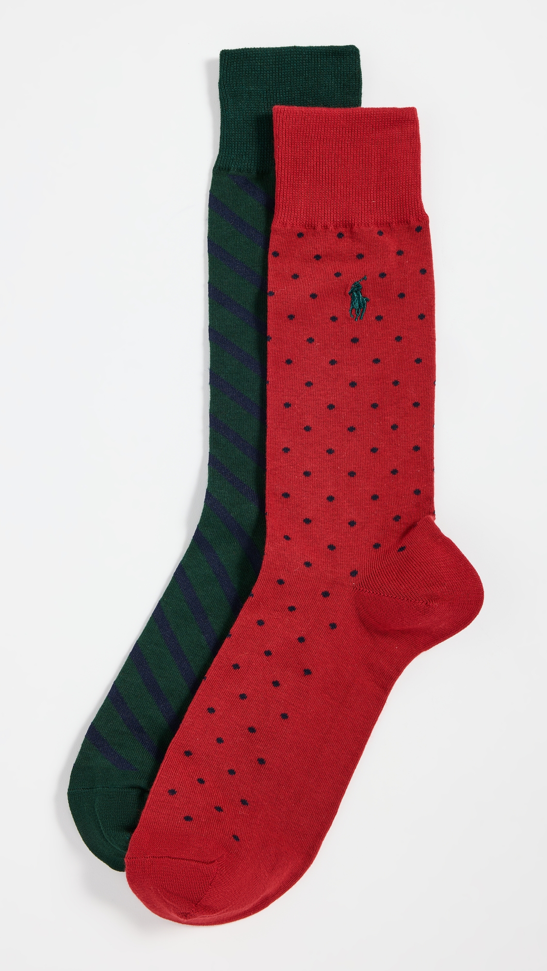 2 Pack Dot/Stripe Socks
