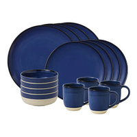 ED Ellen DeGeneres Crafted by Royal Doulton Brushed Glaze 16-Piece Dinnerware Set in Dark Blue l Was $159.99, Now $121.59, at Bed Bath &amp; Beyond