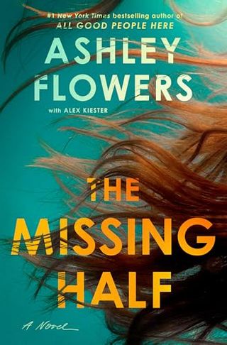 'The Missing Half' book cover with a woman's red hair blowing in the distance