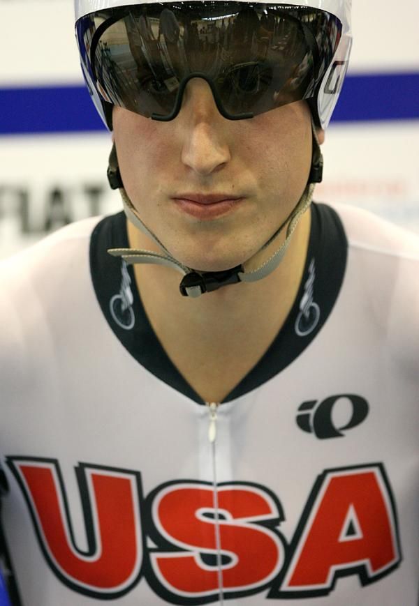 Taylor Phinney (USA) waits for the start of his qualifying ride in the men's 4,000m individual pursuit