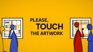 A promotional graphic for the Touch the Artwork game