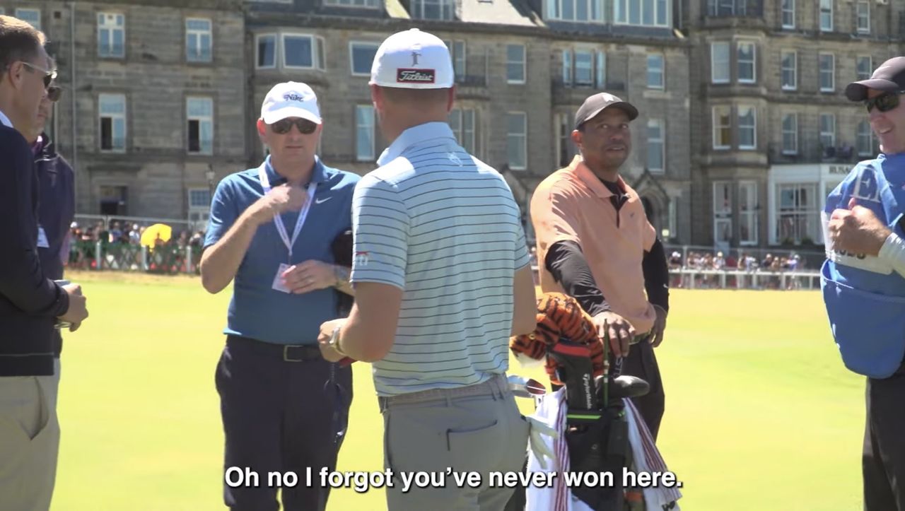 Tiger Woods and Justin Thomas at St Andrews Old Course