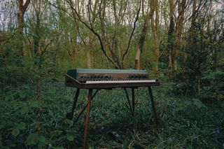 Rhodes piano in forest