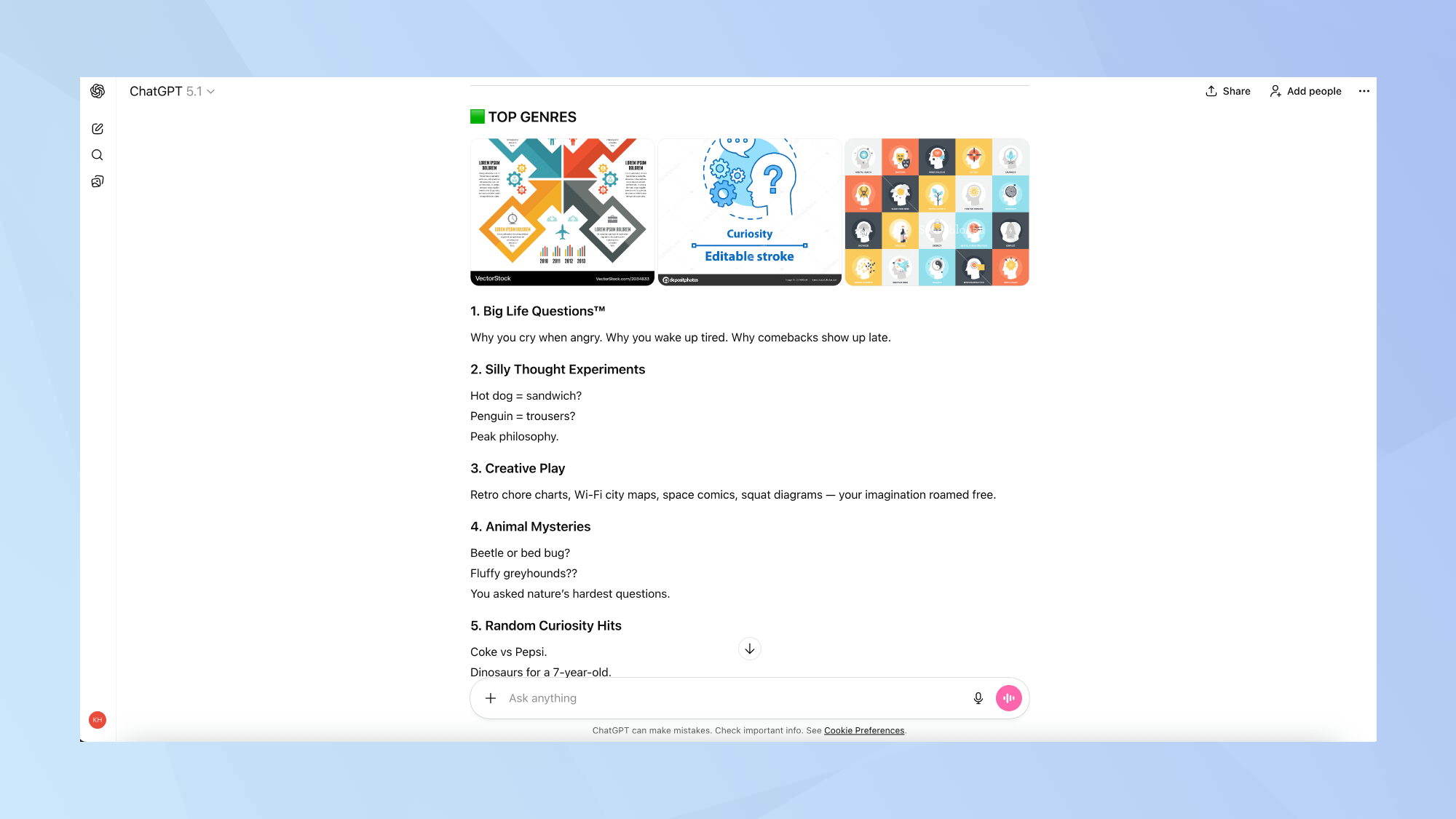 ChatGPT Wrapped results infographic cards