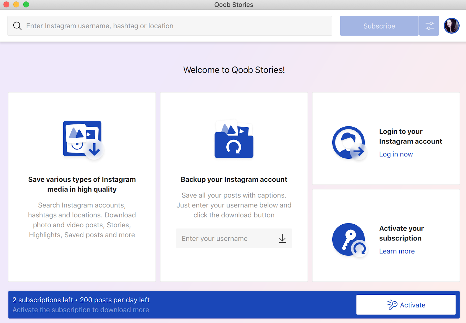 Qoob stories home page