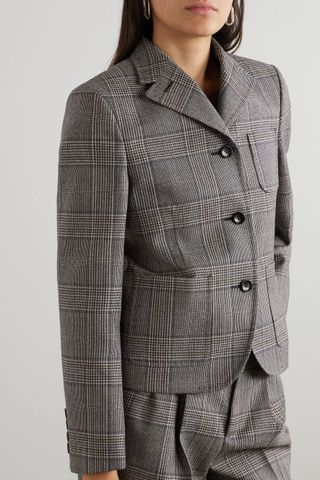 GUCCI Horsebit-embellished Prince of Wales checked wool blazer