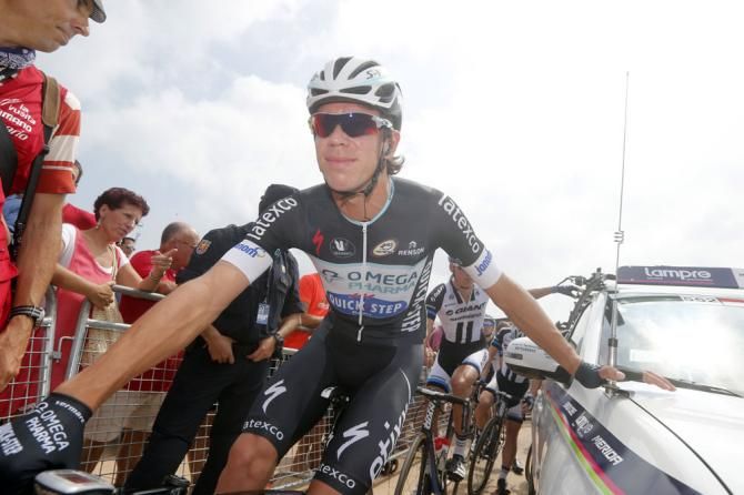 Rigoberto Uran makes his way to the start