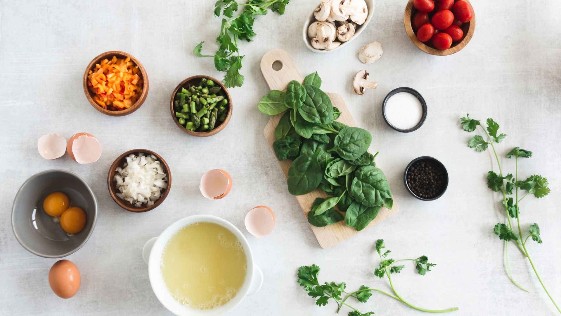 Ingredients laid out on a kitchen counter