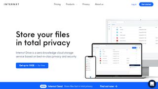 Website screenshot for Internxt