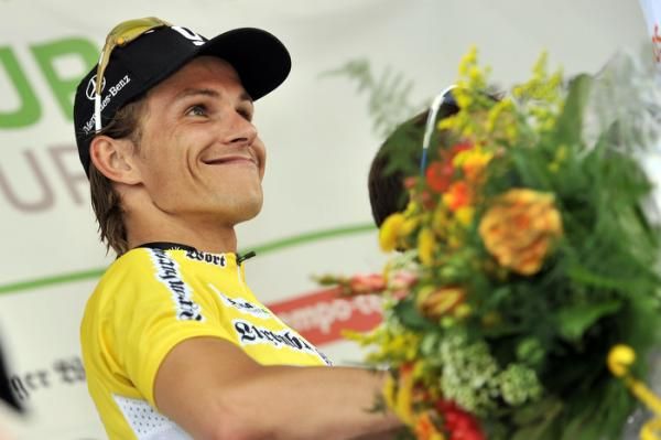 Stage winner and new Tour de Luxembourg leader Linus Gerdemann (Leopard Trek) has reason to smile.