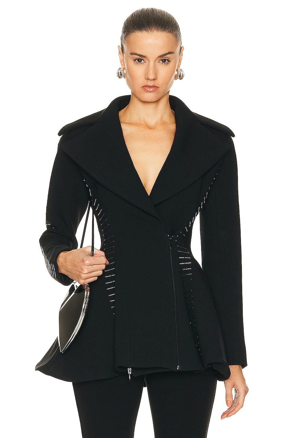 Fitted Jacket in Noir Ala&Iuml;a