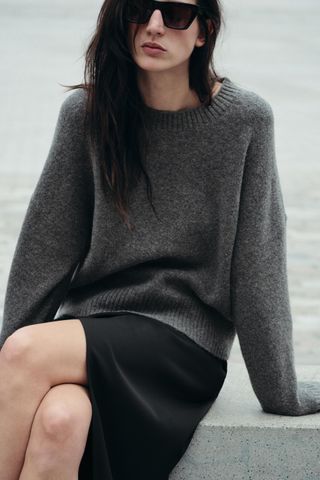 Soft Plain Knit Sweater