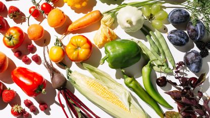 An assortment of vegetables that you'd eat following the Atlantic diet