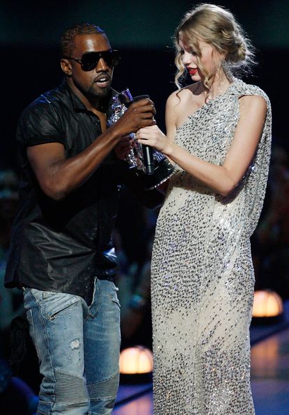 Taylor Swift and Kanye West - MTV Video Music Awards - MTV VMAs - MTV Video Music Awards' Most Memorable Moments - VMA Awards - VMA Awards 2010 - Celebrity - Marie Claire