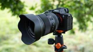 Viltrox AF 35mm f/1.2 LAB FE attached to a Sony A7R V