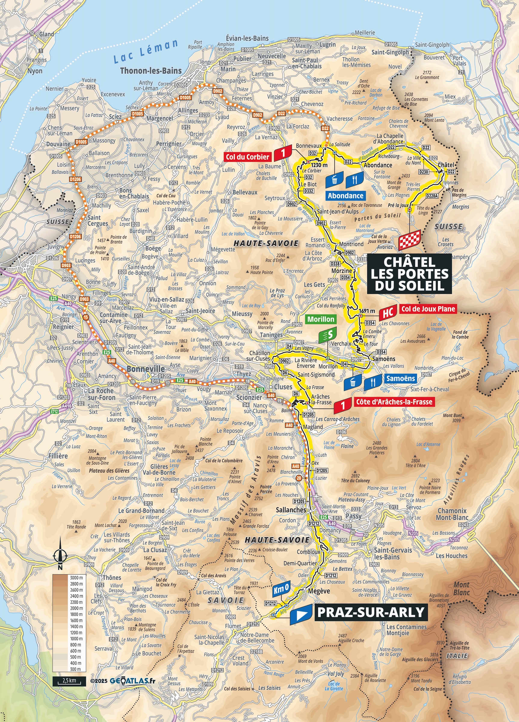 Tour de France Femmes 2025 stage 9 map