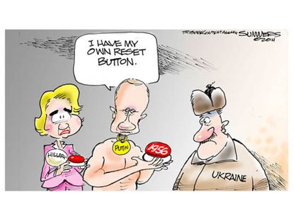 Political cartoon Putin Russia reset