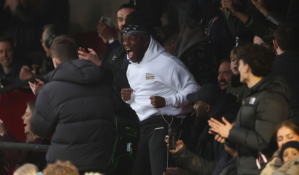 KSI celebrates at Dagenham &amp;amp; Redbridge