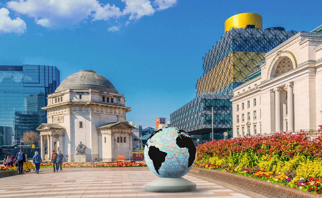 A render of Yinka Shonibare&#039;s globe design for The World Reimagined