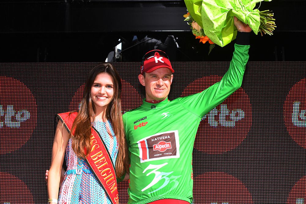 Alexander Kristoff in green at the Three Days of De Panne