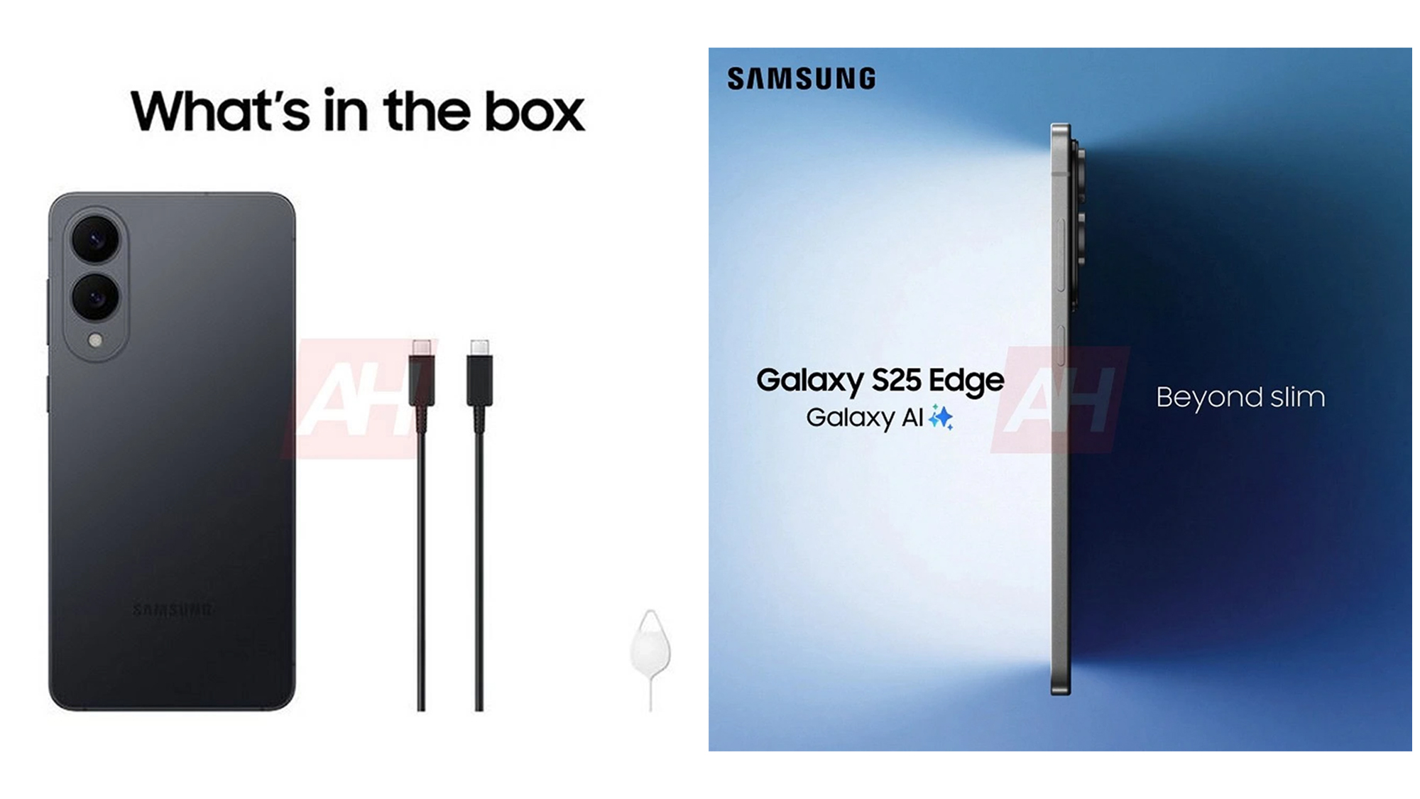 Leaked promotional images of the Samsung Galaxy S25 Edge via Android Headlines