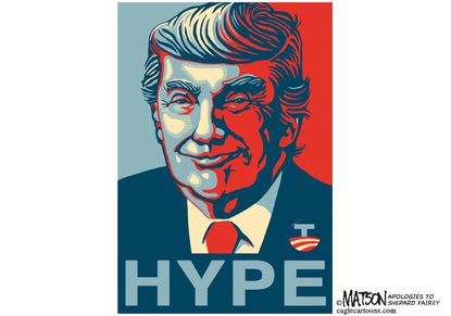 Political cartoon U.S. Donald Trump 2016 Obama