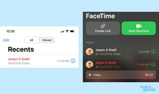 FaceTime voicemail in both the Phone app and FaceTime app