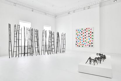 Installation view of Rosmarie Castoro’s works at Galerie Thaddaeus Ropac, London.