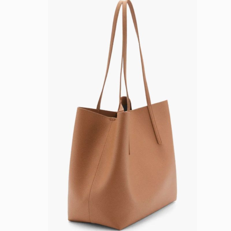 brown leather tote bag