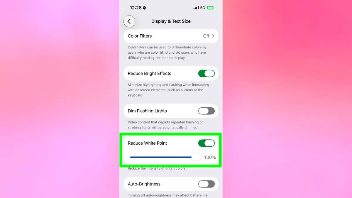 Reduce white point on iPhone