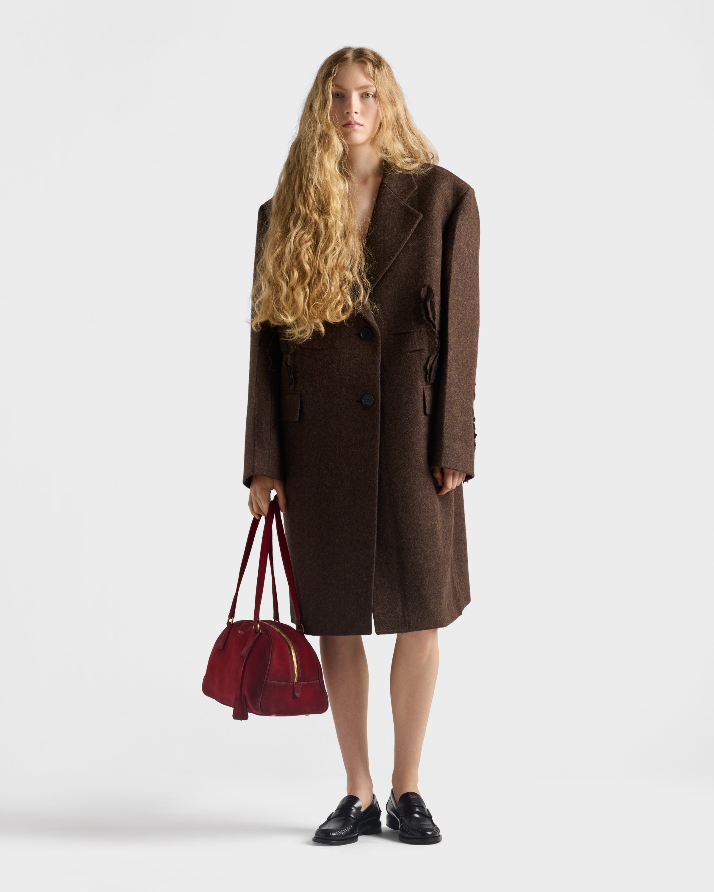 Single-Breasted Shetland Wool Coat