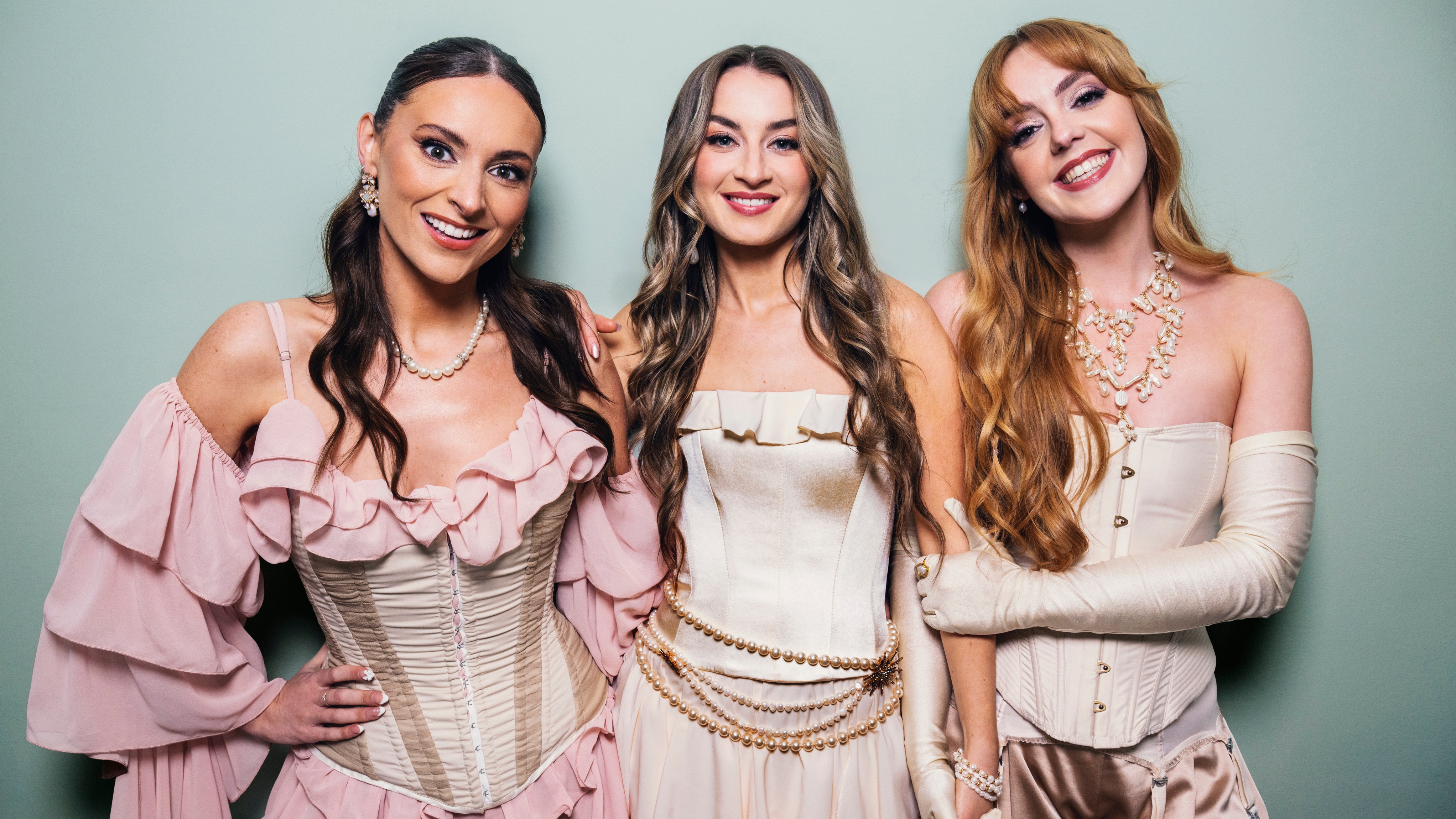 Remember Monday in matching cream outfits for Eurovision 2025