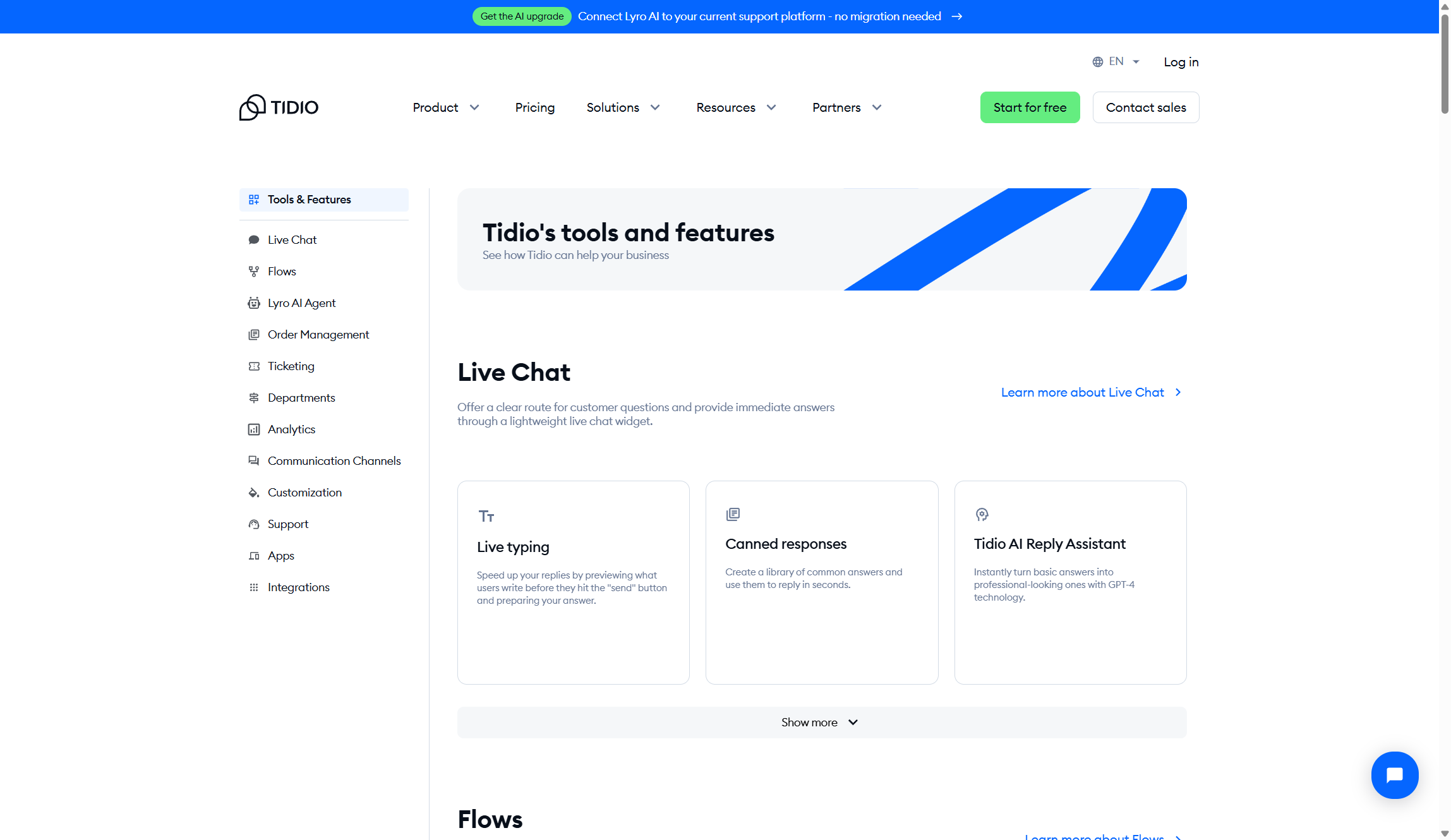 Tidio features
