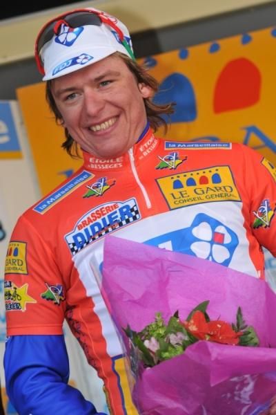 Stage one winner Yauheni Hutarovich (FDJ) earned the first leader's jersey of the race.