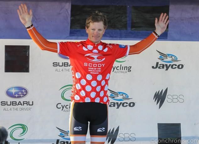 Pat Shaw (Satalyst Giant) in the KOM jersey