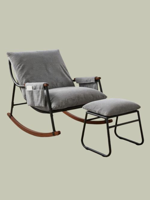 Wooden Armchair With Footstool