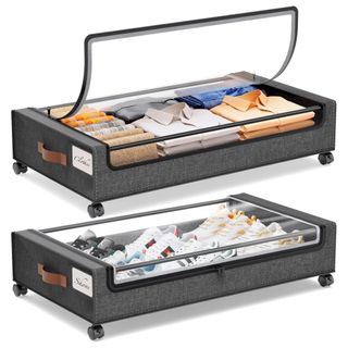 Underbed storage box with wheels