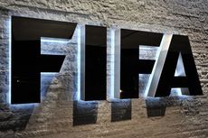 The FIFA logo outside the FIFA headquarters