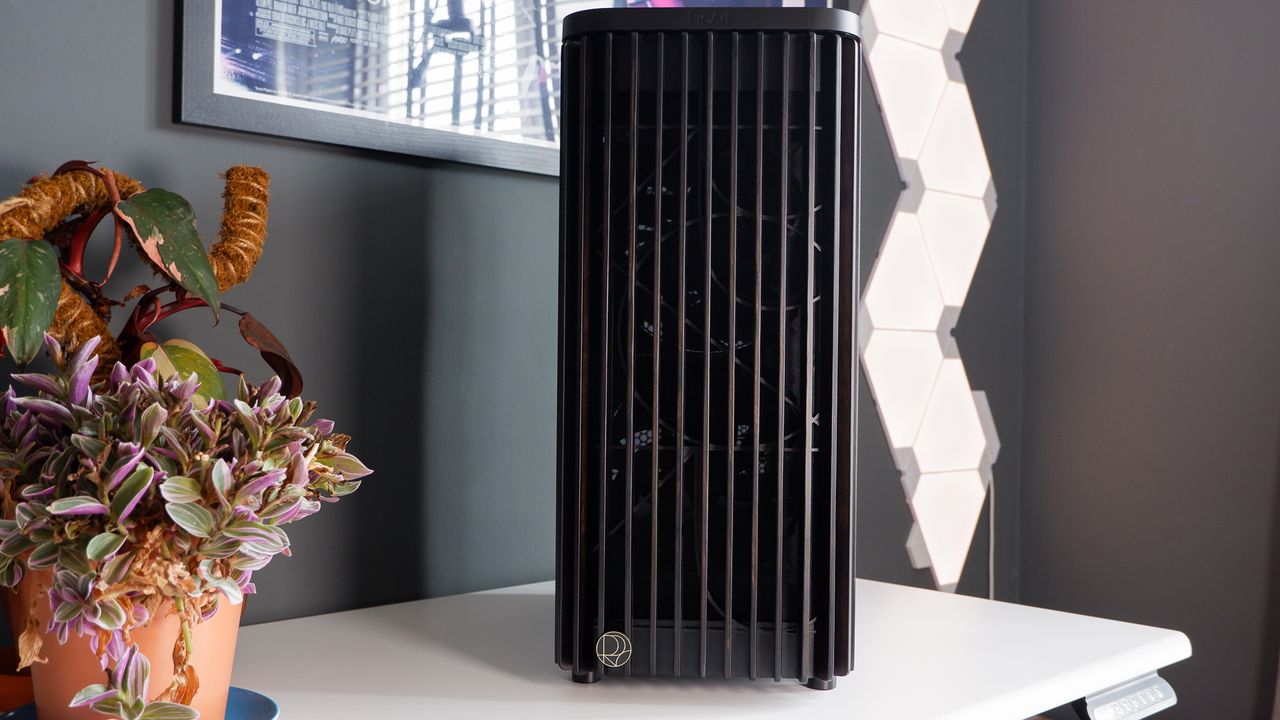 A gaming PC in the process of being built, using Radeon and Ryzen components and an Asus Pro Art PA401 PC case.