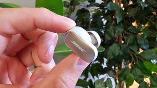 The Bose QuietComfort Ultra earbuds 