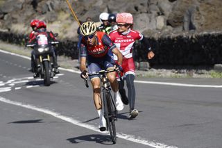Vincenzo Nibali on the attack on the Giro's fourth stage