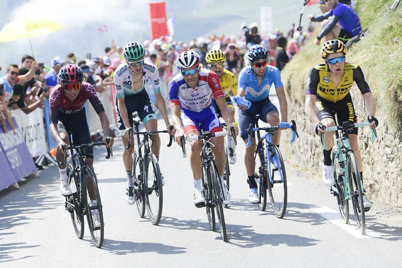 The GC favourites in the final kilometre of the Tourmalet