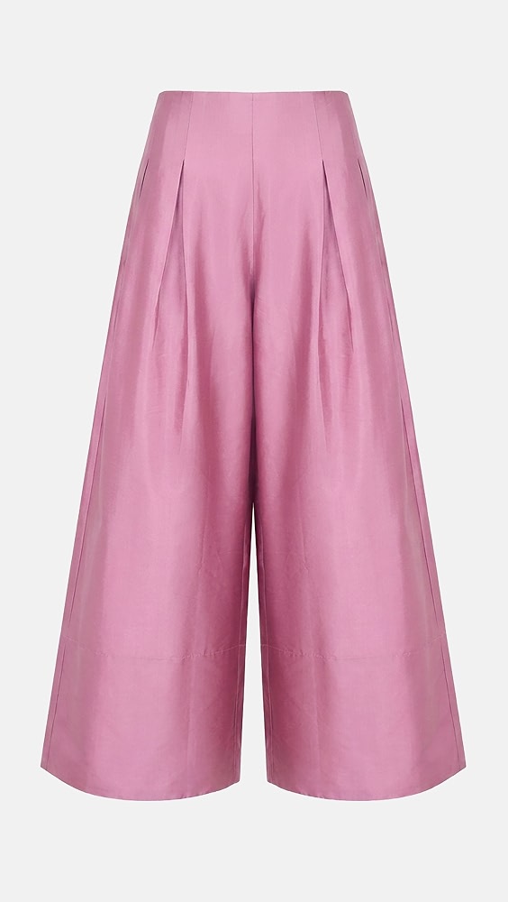 Techno Taffeta Ultra Wide Leg Trousers - Orchid