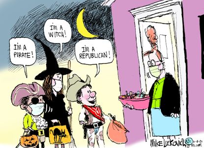 Editorial Cartoon U.S. Halloween Republicans cowboy