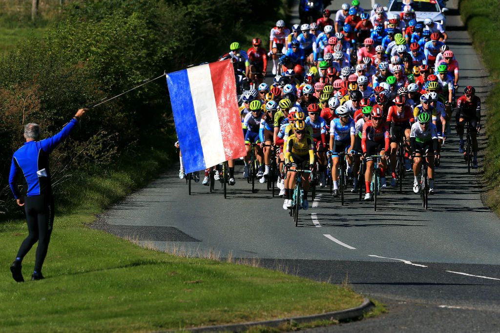 The peloton roll through on stage 2 of the Tour of Britain
