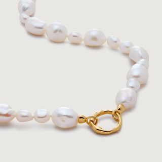 Gold Vermeil Nura Irregular Pearl Mixed Necklace 46cm/18' - Pearl