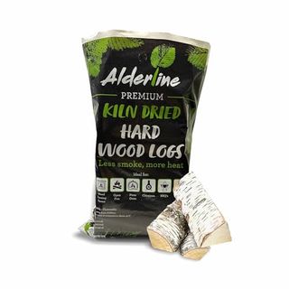 Alderline Kiln-Dried Birch Hardwood Logs 25 L - Ready to Burn Firewood - Smokeless 25 Cm Fire Logs for Wood Burner, Stoves, Fire Pits, and More! - 1-Pack