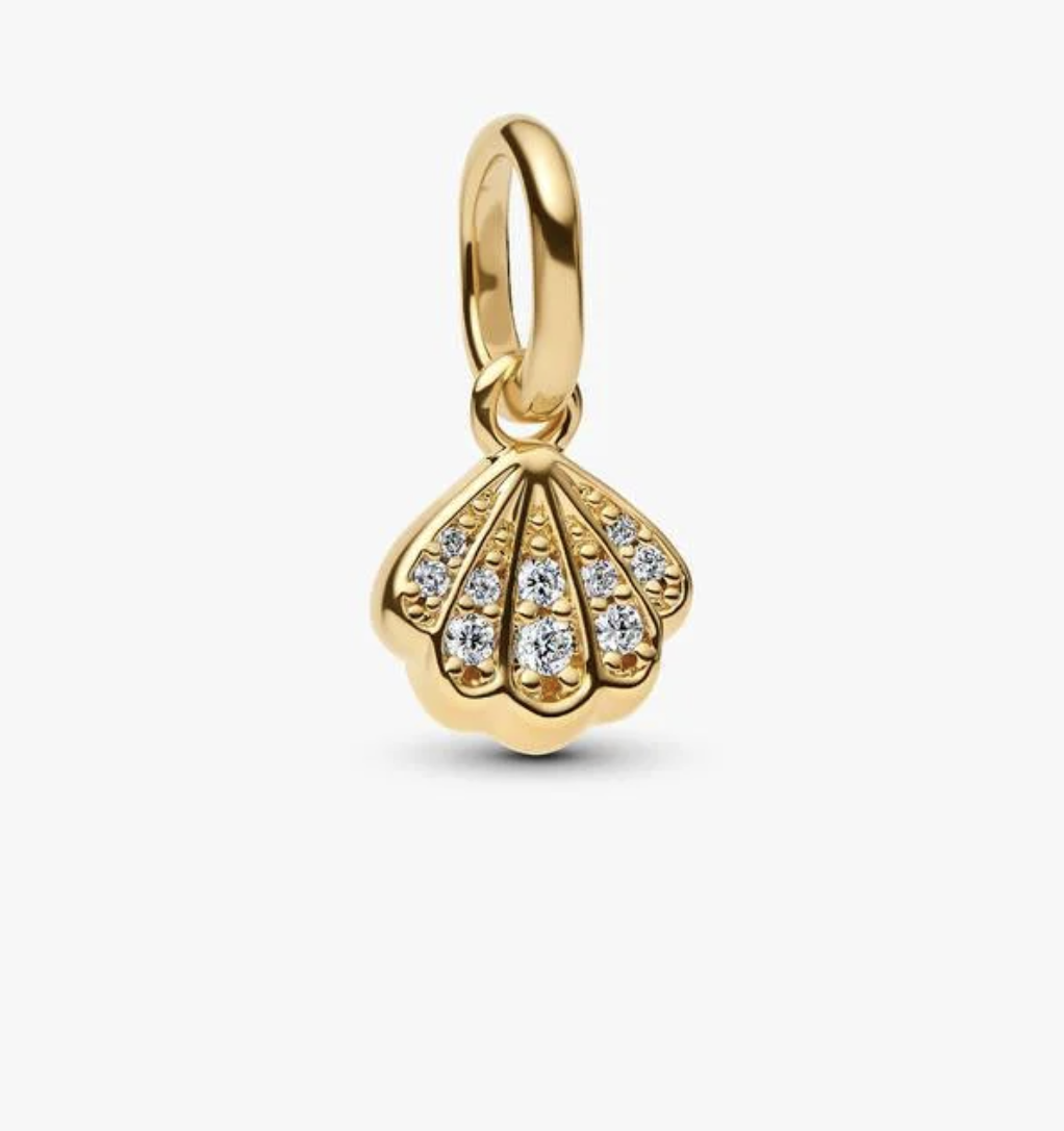 Pandora, Sparkling Shell Mini Dangle Charm
