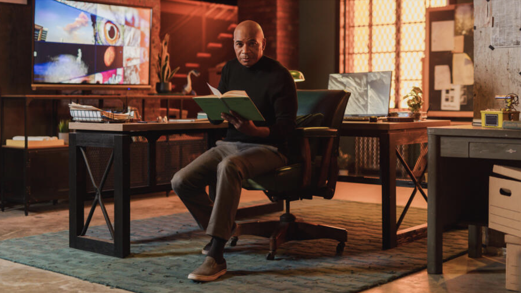 Tony Harris at his desk